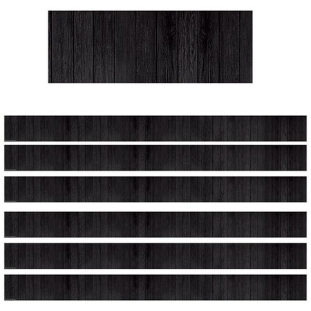 Teacher Created Resources Teacher Created Resources TCR9119-6 Wood Straight Border; Black - Pack of 6 TCR9119-6